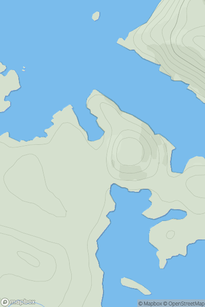 Thumbnail image for Garbh Eilean [Scourie to Lairg] [NC220477] showing contour plot for surrounding peak